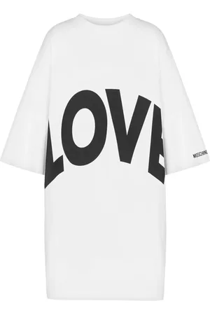 Moschino Robe en coton à logo imprimé