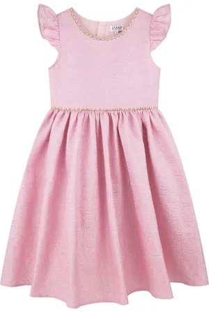 IAME Robe plissée à roses en jacquard