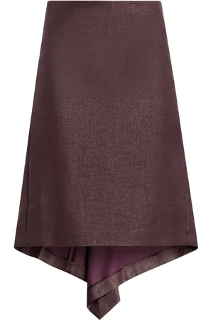 Salvatore Ferragamo Jupe mi-longue à design asymétrique