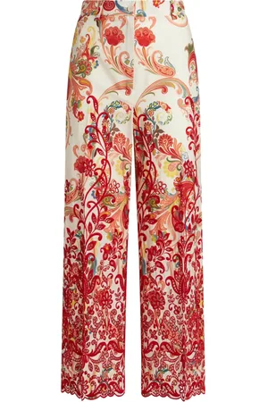 Etro Pantalon brodé à motif cachemire
