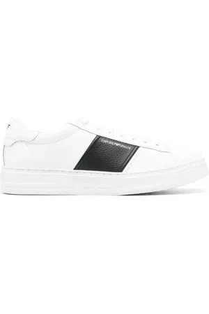 Emporio Armani Baskets en cuir à logo imprimé
