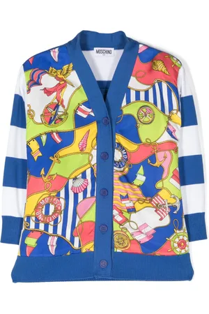 Moschino Cardigan rayé à imprimé graphique