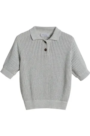 Brunello Cucinelli Polo en maille pailletée