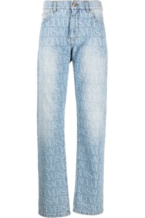 VERSACE Jean Allover à coupe droite