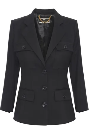 Elisabetta Franchi Blazer en crêpe à simple boutonnage
