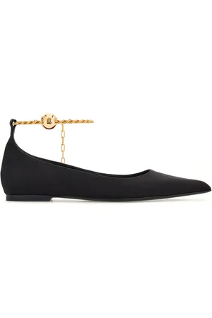 Salvatore Ferragamo Ballerines en cuir à détail de chaîne