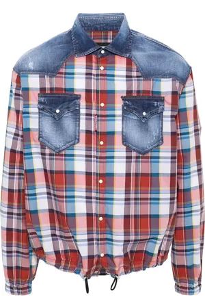 Dsquared2 Chemise en coton à empiècements contrastants