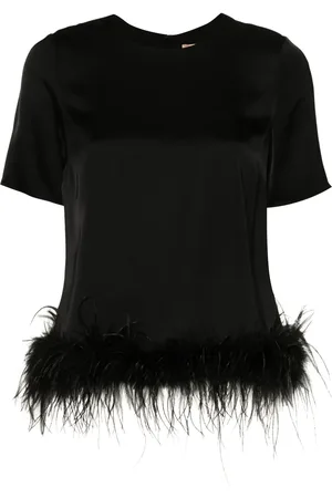 Twin-Set Blouse à détails en plumes