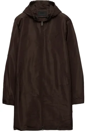 Prada Manteau en soie à capuche