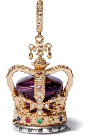 ANNOUSHKA Pendentif Coronation Crown en 18ct pavé de diamants