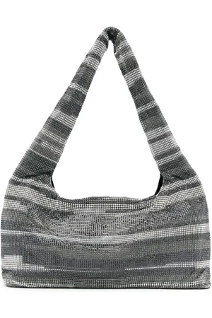 KARA Sac Armpit en mesh à ornements en cristal