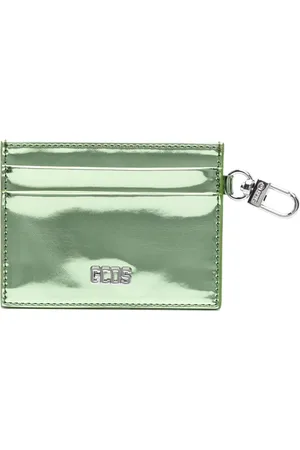 GCDS Porte-cartes Comma Mirror en cuir