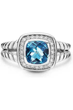 David Yurman Bague Petite Albion en sterling sertie de topaze et diamants