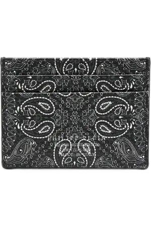 Philipp Plein Porte-cartes en cuir à logo imprimé