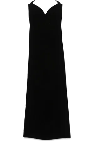 MUGLER Robe-bustier en velours à coupe longue