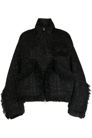 GOEN.J Veste bomber en tweed à col montant