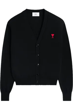 Ami Cardigan en laine à logo brodé