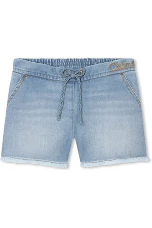 Chloé Short en jean délavé à logo brodé