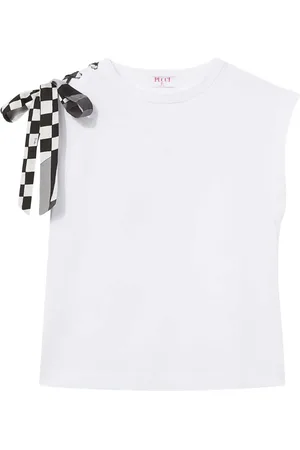 Puccini T-shirt à carreaux en coton