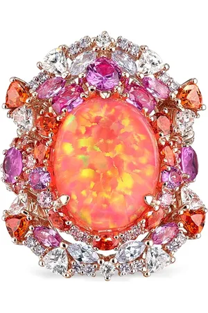 Anabela Chan Bagues Coral Opal Ocean en or 18ct