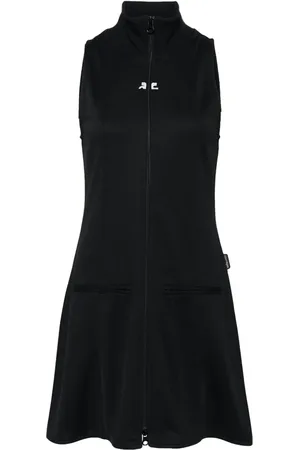 Courrèges Robe courte à logo brodé