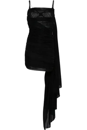 MUGLER Robe courte drapée à dos ouvert