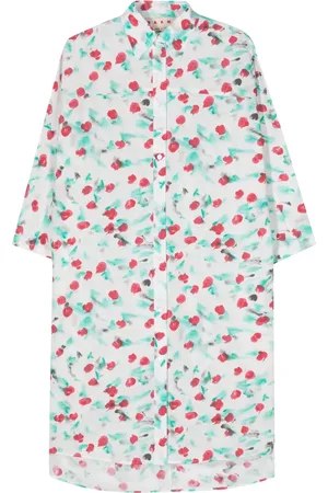 Marni Robe-chemise en coton à imprimé Reverie
