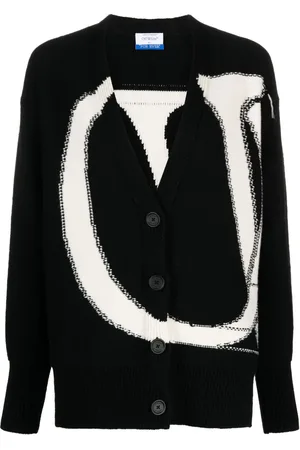 OFF-WHITE Cardigan en maille à logo intarsia