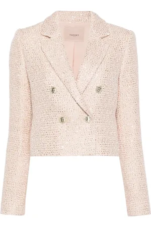 Twin-Set Blazer en tweed à boutonnière croisée