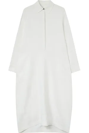 Jil Sander Robe-chemise en lin à manches longues