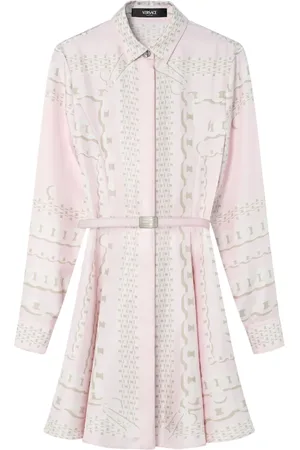 VERSACE Robe-chemise Treasure en soie à coupe mi-longue