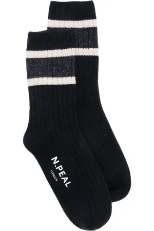 N.PEAL Chaussettes nervurées à rayures