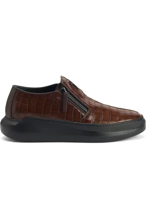 Giuseppe Zanotti Baskets en cuir à effet peau de crocodile