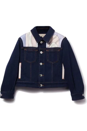 PUCCI Junior Veste en jean à imprimé Marmo