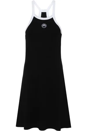Marine Serre Robe-débardeur à motif croissant de lune brodé