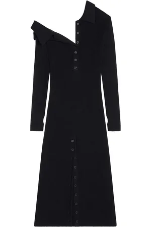 Courrèges Robe mi-longue à boutons décoratifs