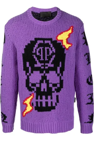 Philipp Plein Pull Skull à logo brodé