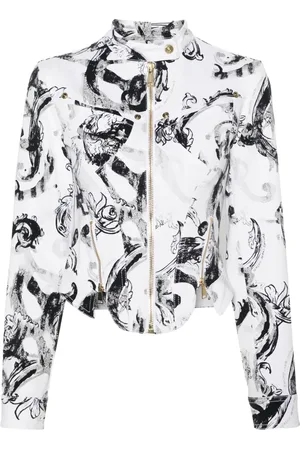 VERSACE Veste Watercolour Couture en jean
