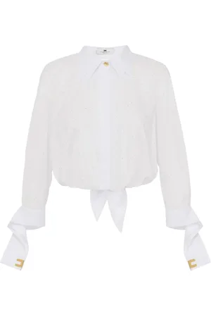Elisabetta Franchi Chemise en popeline à ornements strassés