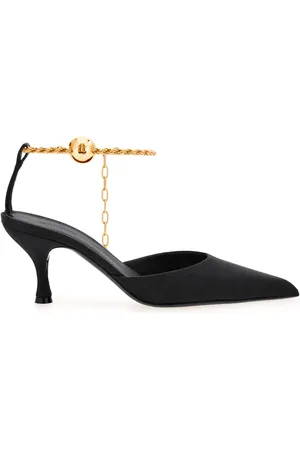 Salvatore Ferragamo Escarpins satinés à détail de chaîne 70 mm