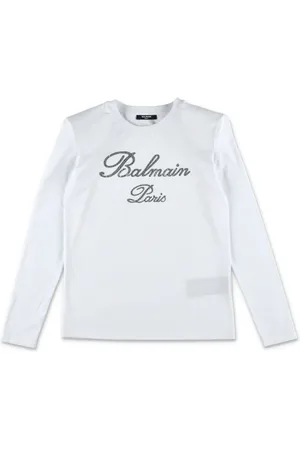 Balmain T-shirt à logo strassé