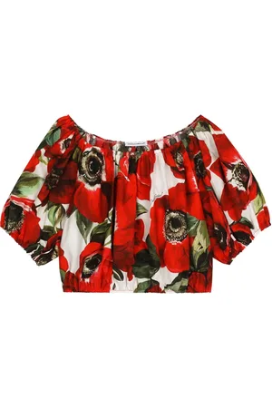 Dolce & Gabbana Blouse crop à imprimé Anemone