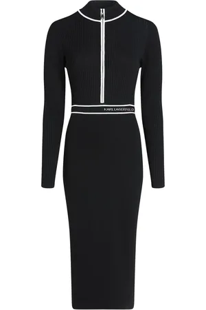 Karl Lagerfeld Robe à logo en maille intarsia