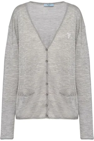 Prada Cardigan en cachemire à logo brodé