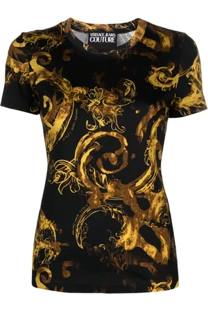 VERSACE T-shirt Watercolour Couture en coton