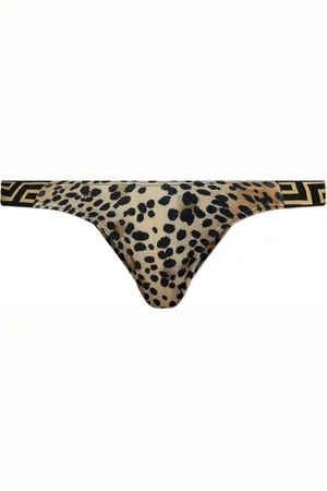 VERSACE Bas de bikini à motif léopard