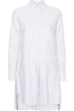 Thom Browne Robe-chemise rayée à design plissé
