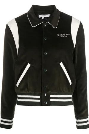 Sporty & Rich Veste bomber en coton à logo brodé