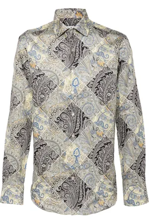 Etro Chemise en coton à imprimé cachemire