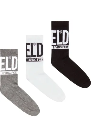 Diesel Lot de 2 paires de chaussettes à logo intarsia